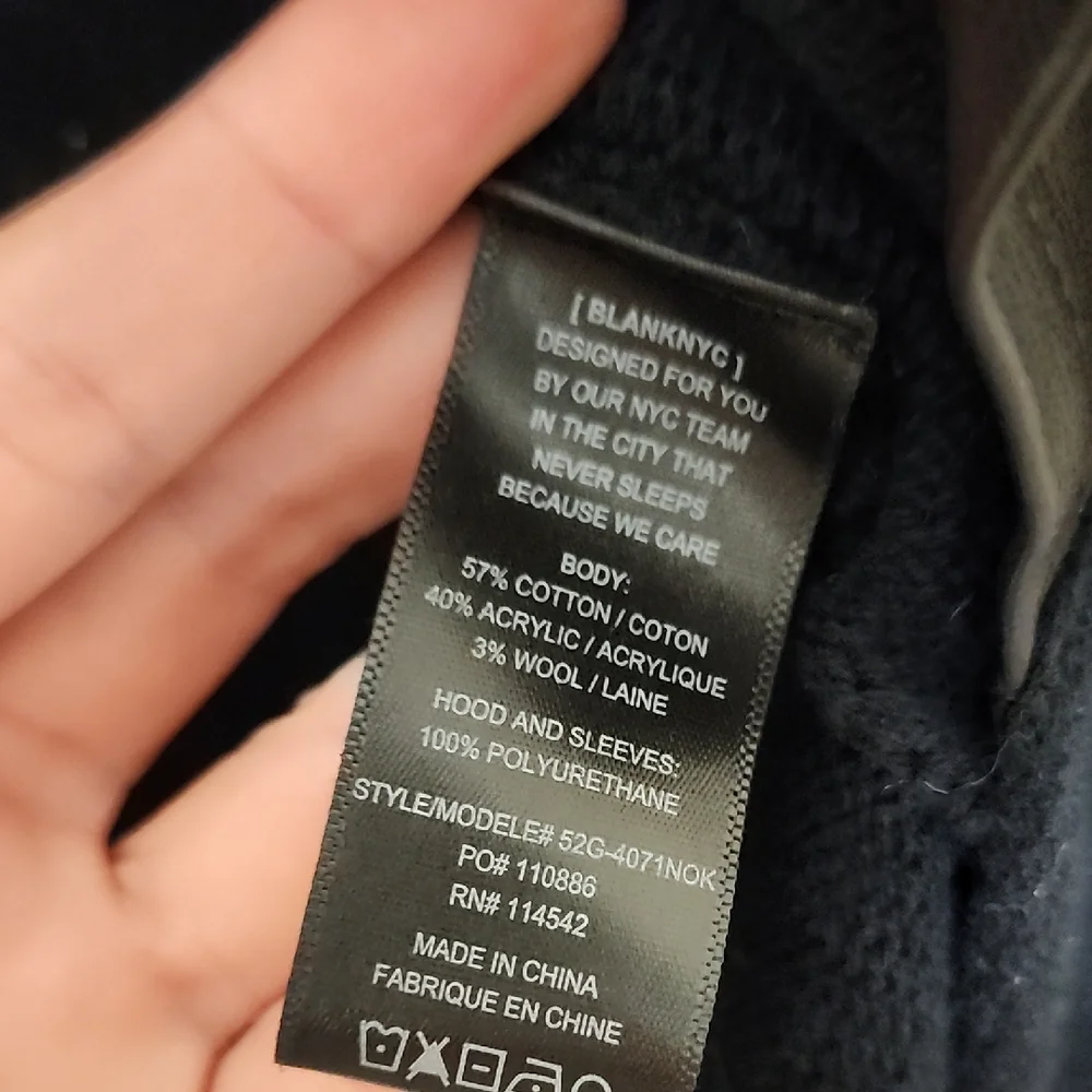 Blank NYC Black Jacket with Leather Accents - Picture 3 of 9